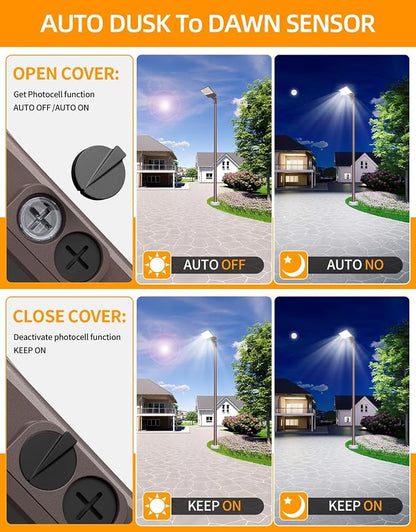LED Parking Lot Light 200W 160W 120W Adjustable, 30000LM LED Shoebox Light with Photocell ETL Listed Flood Lights Arm & Slip Fit Mount 5000K IP65 Commercial Security Area Light, AC277-480V