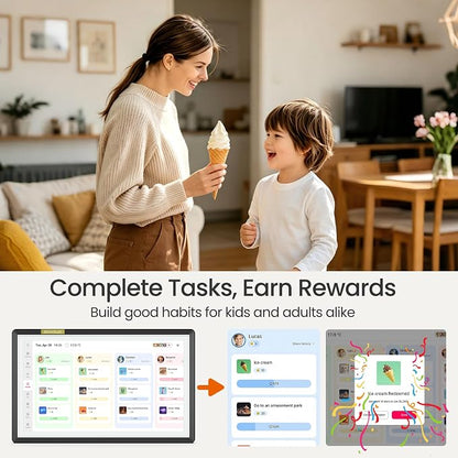 15.6" Smart Digital Calendar for Family, FHD Touchscreen Wall Calendar | App Sync No Subscription, Shared Family Planner, Meal Planning, Chore Chart, Grocery Lists, Reminders & Digital Photo Frame