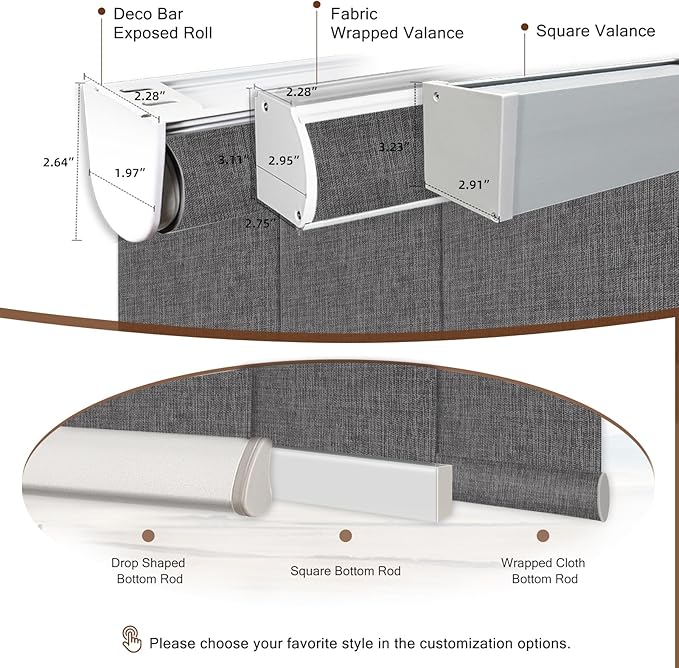 Motorized Blinds Roller Shade with Remote: Canisteo Automatic Smart Blind for Windows 100% Blackout, Electric Blinds Compatible with Alexa/Google Home/Apple Homekit, Customized Size, Neat Medium Grey