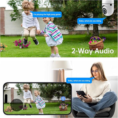 Light Bulb Security Cameras,5MP & 360° PTZ Light Bulb Camera Outdoor, 5G&2.4G Light Bulbs Camera,AI Motion Detection,Color Night Vision,2-Way Talk,Cloud/TF Storage,Compatible with Alexa