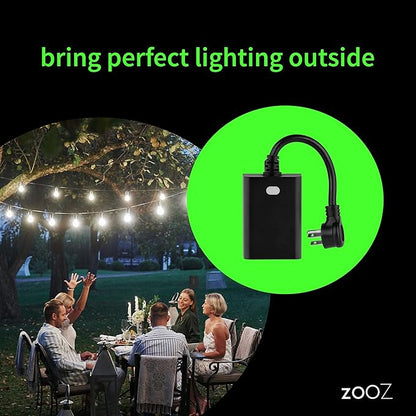 Zooz 800 Series Z-Wave Long Range Outdoor Double Plug ZEN14 | Hub Required | Works with The Z-Box Hub, Home Assistant, and Hubitat