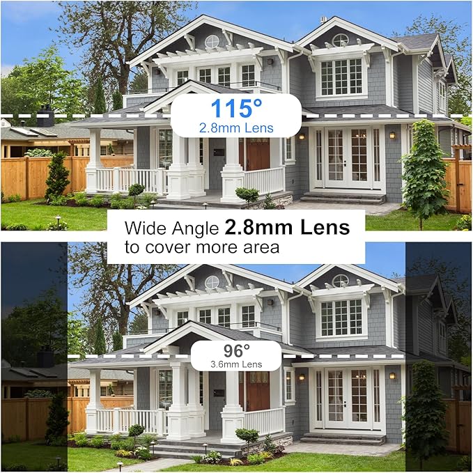 JideTech 4K PoE IP Camera Outdoor, UltraHD 8MP PoE Turret Security Cameras Indoor, 115° Wide Angle 2.8mm Lens, Human&Vehicle Detection, 98ft IR, Color Night Vision, 2-Way Audio, RTSP, for Onvif NVR