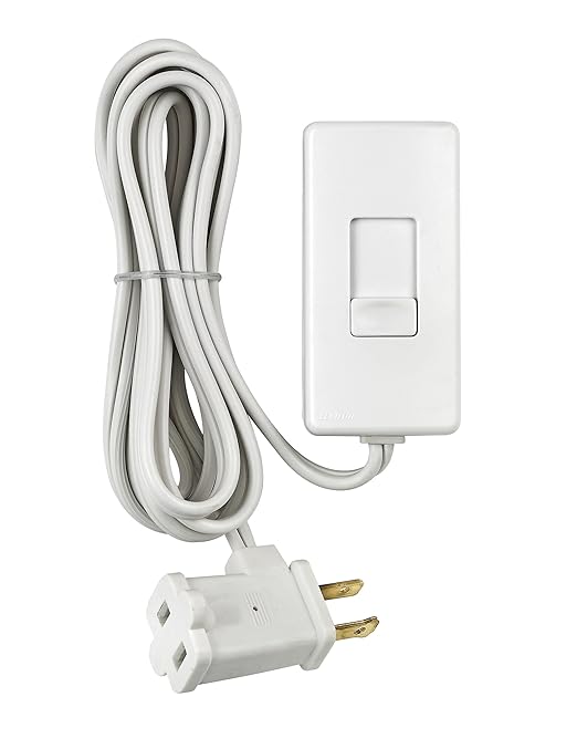 Leviton Table Top Plug in Lamp Dimmer for Dimmable LED, Halogen and Incandescent Bulbs, TBL03-10W, White