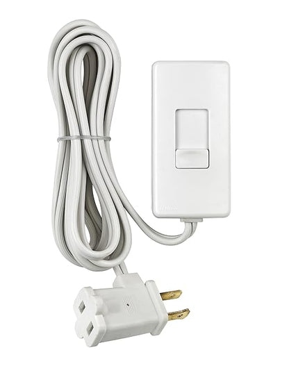 Leviton Table Top Plug in Lamp Dimmer for Dimmable LED, Halogen and Incandescent Bulbs, TBL03-10W, White
