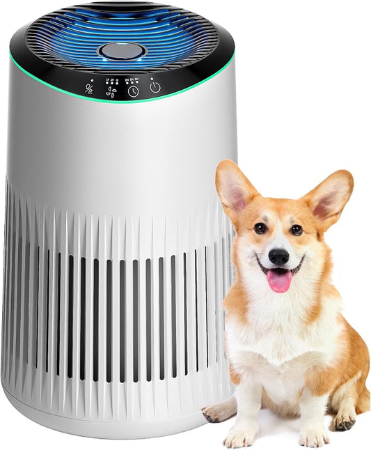 Air Purifiers for Bedroom Home for Smoke Pet Dander Odors 1 Pack White