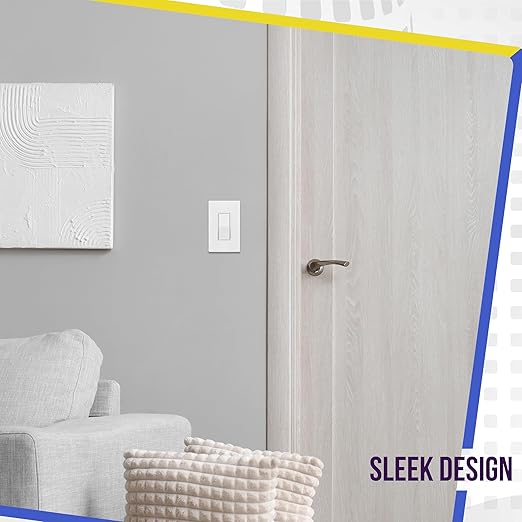 ENERLITES Matte White Light Switch with Screwless Wall Plate, Decorator Paddle Rocker Wall Switch, Single Pole, Grounding Screw, Residential Grade, 15A 120V/277V, UL Listed, 91150-MW-40PCS (40 Pack)