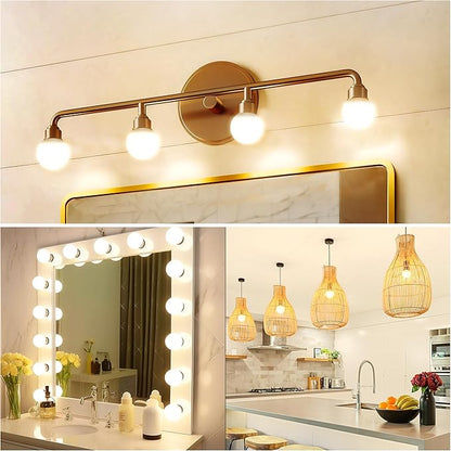 Flaspar Vanity Light Bulbs for Bathroom, G25 LED Globe Light Bulb 100 Watt Equivalent, 3000K Warm White LED Bulbs E26 Medium Base for Mirror Makeup Chandelier Lighting, Non-dimmable, 4 Pack