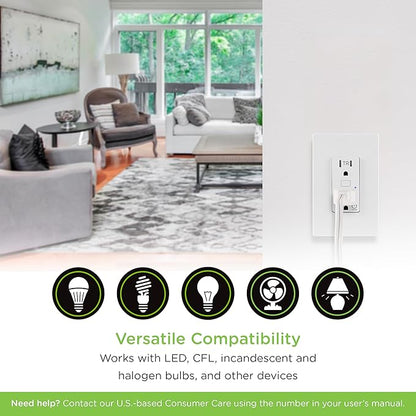 Enbrighten Z-Wave Plus Smart Receptacle, Works with Alexa, Google Assistant, Tamper-Resistant, Z-Wave Outlet, Always On Outlet, Hub Required, Smart Outlet, Lamps, Small Appliances, 700 Series, 58449