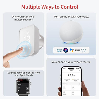 SwitchBot Hub 2 (2nd Gen), work as a WiFi Thermometer Hygrometer, IR Remote Control, Smart Remote and Light Sensor, Link SwitchBot to Wi-Fi (Support 2.4GHz), Compatible with Alexa&Google Assistant