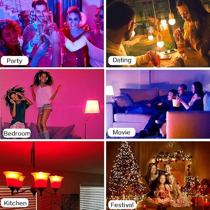 4 Pack RGB Color Changing Light Bulbs with Remote,RGBW LED Light Bulbs,9W Warm White 6500K,16 Color Multicolor A19 E27 Dimmable Memory Function,for Home Decoration,Stage,Bar,Party