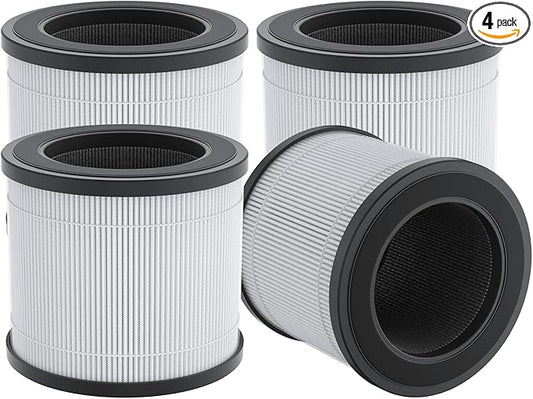 FULMINARE 4Pack PU-P05 Air Purifier Replacement Quiet Air Cleaner Filtering Out 99.97% 0.01 Microns, Smoke, Particle