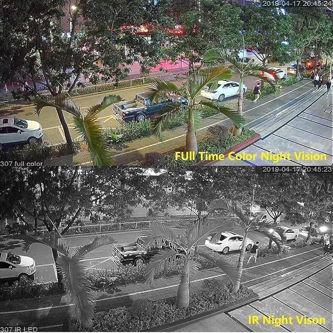 Real HD 5MP Full Color Night Vision Dome TVI CCTV Security Camera with Visible White LED Lights, 65ft Night Vision, 2.8mm Wide Viewing Angle, Outdoor, Full Metal, ONLY Compatible with 5MP and 8MP DVR