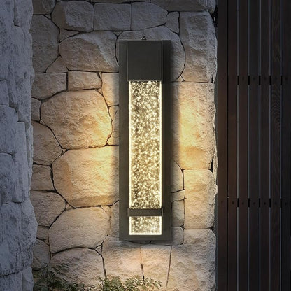 ASD LED 18" Bubble Glass Wall Light Fixture, Outdoor Dusk to Dawn Sconce | 3CCT, Waterproof, Photocell, ETL Listed | 12W 500LM 3000-5000K 120V | Exterior Lantern, Porch Lighting | Black