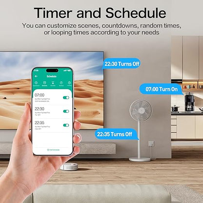 KimFilter WiFi Smart Plug, Wireless Plugs Outlet Compatible with Alexa & Google Voice Assistant, App Controlled Outlet with Timer Function, 2.4GHz Only Wi-Fi Smart Socket, Smart Plug Timer for Home