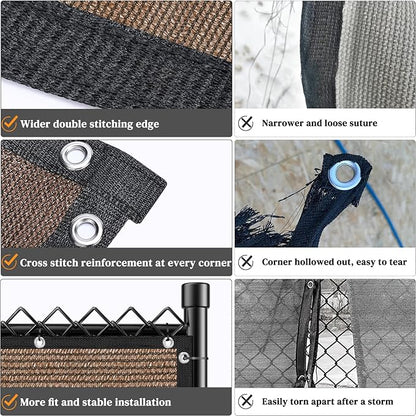 Winpull Privacy Fence Screen 6' x 50', Heavy Duty 170GSM HDPE Mesh, 95% Privacy, Reinforced Edges with Grommets for Chain Link & Wood Fences, Patio, Balcony & Yard