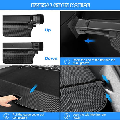 AUXKO Retractable Cargo Cover for Audi Q5 SQ5(Not for Sportback) 2026 2025(from Autumn), Trunk Cover Luggage Security Shade Cover for 2026 Q5 SQ5 Shielding Anti-Peeping Privacy Screen, Carbon Fiber
