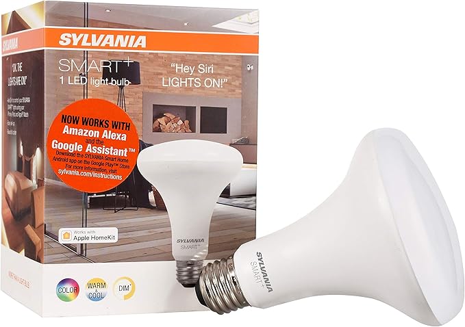 LEDVANCE Sylvania Smart+ Bluetooth Full Color and Tunable White BR30 LED Bulb, Fully Dimmable, Compatible with Alexa, Apple HomeKit and Google Assistant, 1 Pack