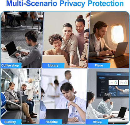 Magnetic Laptop Privacy Screen Filter 14 Inch for 16:9 Computer Monitor, Removable Anti Blue Light Privacy Shield, Anti-Glare Protector Compatible with Dell Hp Asus Lenovo