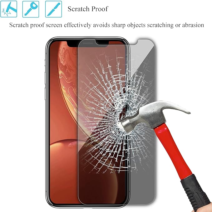 Ailun Privacy Screen Protector for iPhone 11 / iPhone XR [6.1 Inch] 2 Pack Japanese Glass Anti Spy Private Case Friendly, Tempered Glass