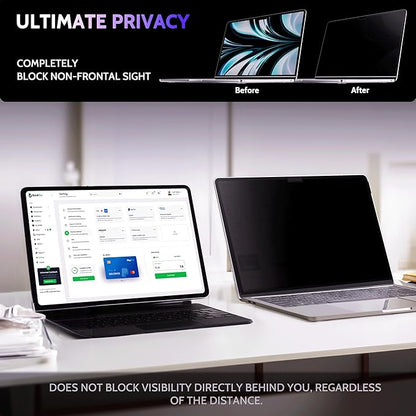 Peslv Privacy Screen for MacBook Pro 14 Inch (2021-2026, M1, M2, M3, M4, M5), MagicSuction™ Removable Anti Spy Black Protector, Glare Blue Light Filter for Mac Laptop Computer