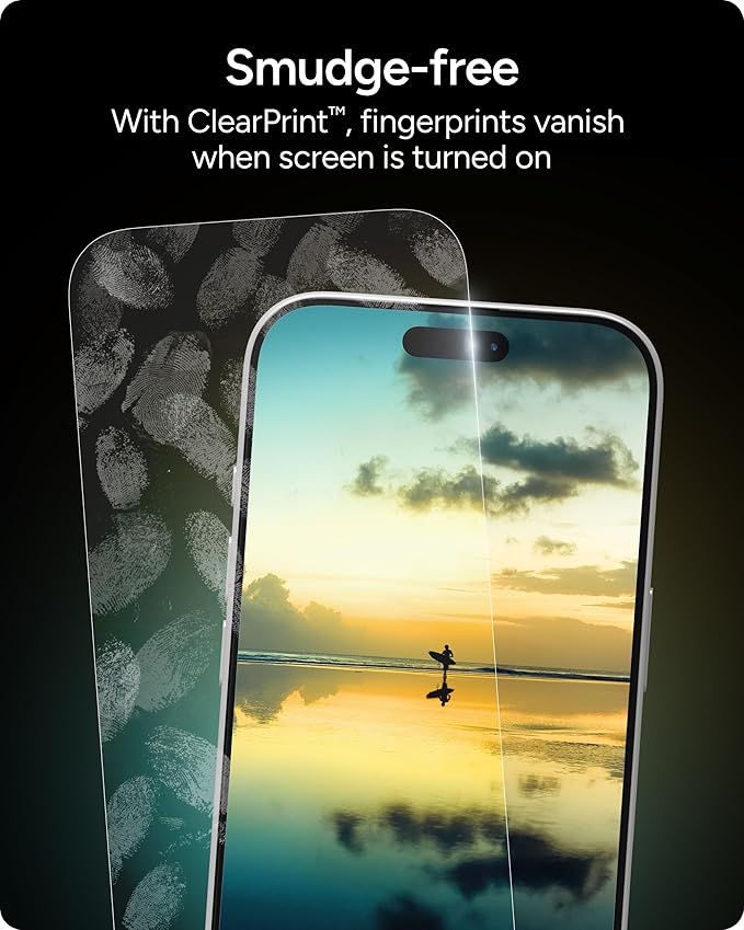 ZAGG Glass Elite Screen Protector for Apple iPhone 17e/ 16e/ 14/13/ 13 Pro - Advanced Impact and Scratch Protection, Anti-Fingerprint Technology, InvisibleShield, Easy to Install