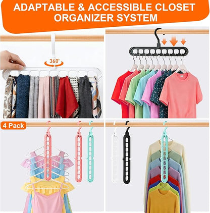 Closet Organizers and Storage, Multifunctional Organization and Storage Home Essentials Magic Space Saving Hangers with 9 Holes for Wardrobe Closet Heavy Clothes