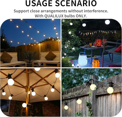 Qualilux A15 Small Dusk to Dawn Light Bulbs Outdoor 450LM, Warm White, 5W=40W, Auto On/Off Non-Dimmable Replacement LED Bulb for String Lights, Porch, Patio, Garden, E26 Base, 4-Pack, HQ-H032