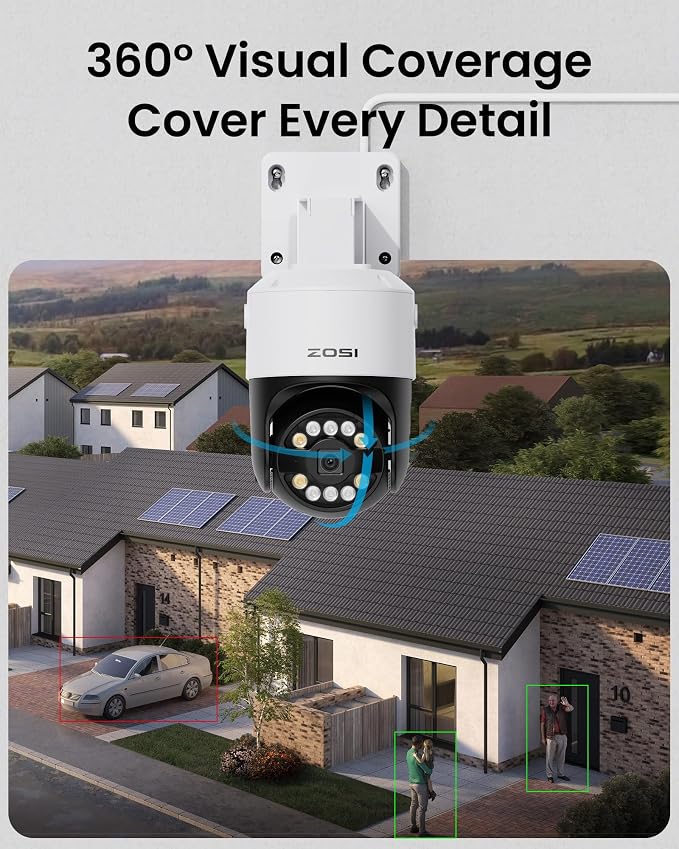 ZOSI 2 x C296 8MP PoE IP Camera, 4K Pan Tilt Security Audio Camera Outdoor