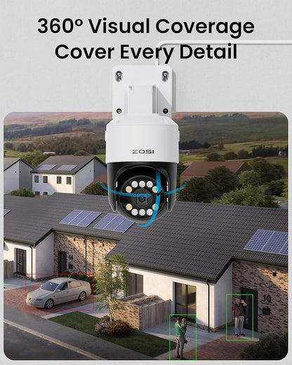 ZOSI 2 x C296 8MP PoE IP Camera, 4K Pan Tilt Security Audio Camera Outdoor