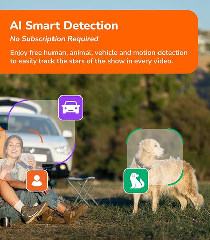 SensForge 2.5K Indoor Outdoor Battery Camera Lite, Dual-Band WiFi, Free AI Human & Pet Detection, 2-Day Cloud + Spotlight Color Night Vision, Magnetic Mount, Optional AI + Storage Upgrade
