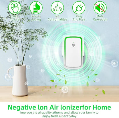 Plug In Air Ionizer - 6Pack Air Purifier with 3 LED Night Light,Negative Air Ionizer for Home Use,Mini Filterless Mobile Air Cleaner for Odor,Smoke Dust,Pets,Quiet Operation Air Freshener for Home