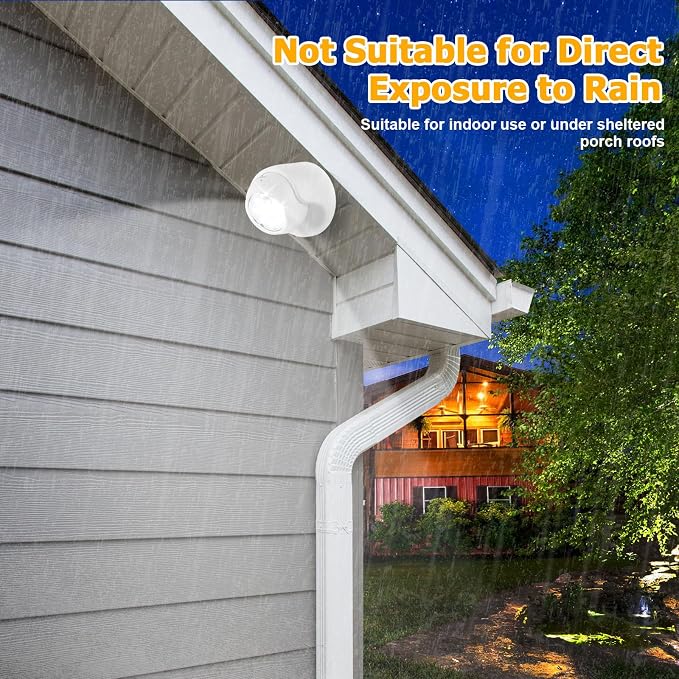 Motion Sensor Outdoor Lights - Outdoor Motion Sensor Light Battery Operated Wireless Spotlight Motion Detector Security Light Auto On Off for Porch Stair Hallway Garage Wall Shed (1 Pack)