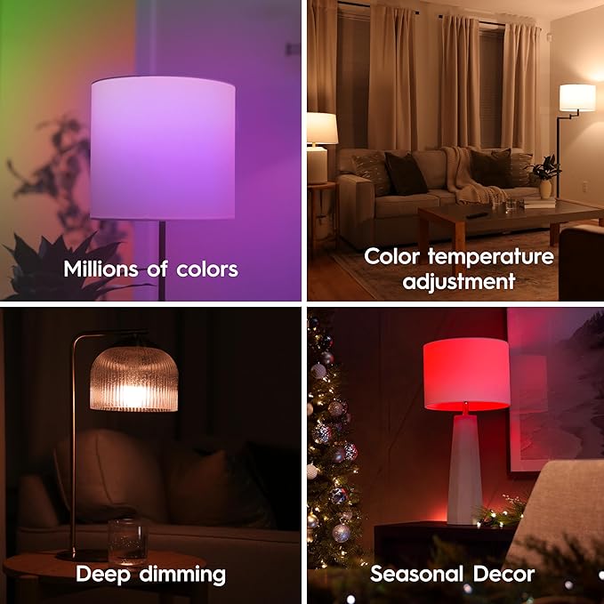 GE Cync Smart LED Light Bulbs, Color Changing Decorative Light Bulbs, Indoor WiFi Lights, Matter Compatible, Compatible with Alexa and Google Home, Candelabra Base (3 Pack)