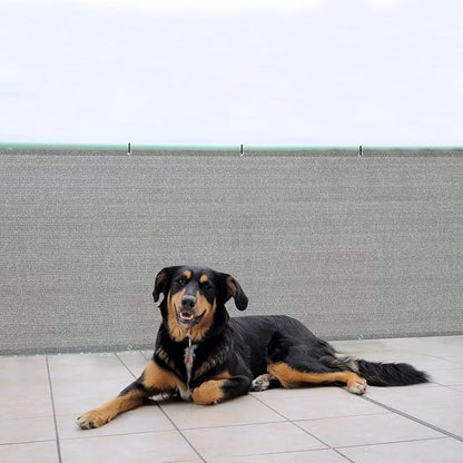 SUNNY GUARD 2.5/2.6/3/3.3/4/5/6/8 Balcony Privacy Screen Fence, Apartments Railing, Heavy Duty Wind Block Screen for Outdoor,Porch,Patio,Deck Privacy,3'x10' Brown-Grey（We Make Custom Sizes）