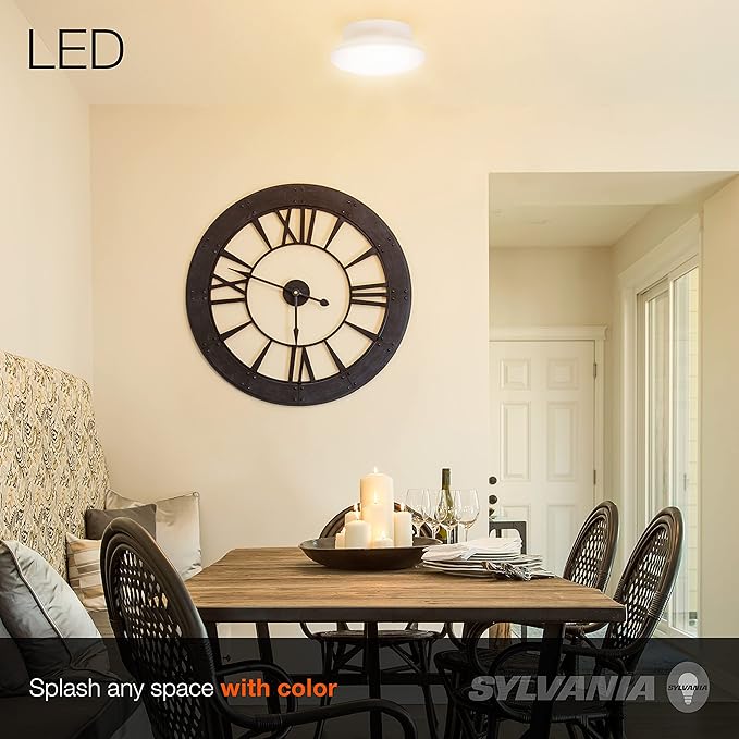 Sylvania Ultra LED Porcelain Ceiling Light Fixture, 60W = 9W, Non-Dimmable, Medium Base, 2700K, Soft White - 1 Pack (75080)