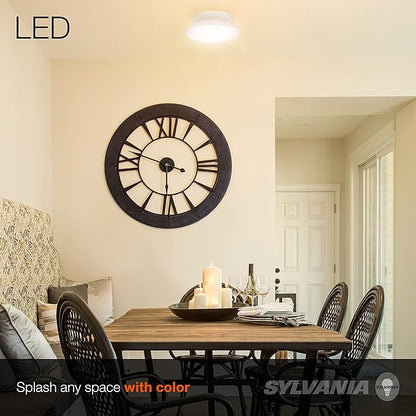 Sylvania Ultra LED Porcelain Ceiling Light Fixture, 60W = 9W, Non-Dimmable, Medium Base, 2700K, Soft White - 1 Pack (75080)
