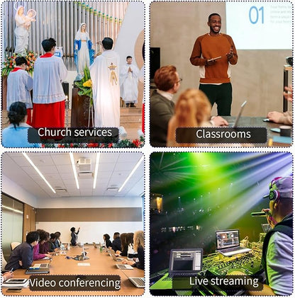 4K NDI PTZ Camer 20X Optical Zoom AI Tracking Camera with HDMI/USB/LAN/PoE Conference Room Camera for Live Streaming, Video Conference, Church Services