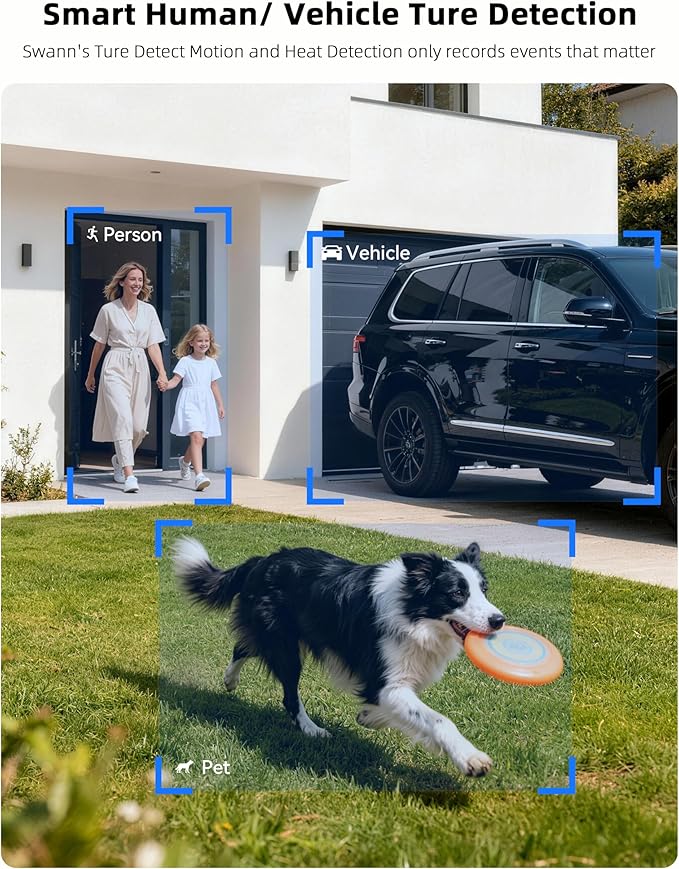 Swann MaxRanger4K™ Mini Long-Range Wireless Security Camera System, 3-Pack 4K Cameras, Wi-Fi HaLow™ up to 1000ft, Local Storage, No Monthly Fees, Indoor/Outdoor