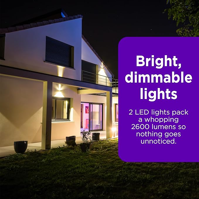 Roku Floodlight Camera for Home Security, Wired Outdoor Security Camera with 270° 1080p HD Night Vision, Dimmable Floodlights, Motion & Sound Detection, Remote Monitoring, 90-Day Subscription Included