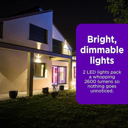 Roku Floodlight Camera for Home Security, Wired Outdoor Security Camera with 270° 1080p HD Night Vision, Dimmable Floodlights, Motion & Sound Detection, Remote Monitoring, 90-Day Subscription Included