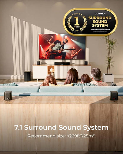 ULTIMEA 7.1ch Sound Bar with Subwoofer, Surround Soundbar for Smart TV