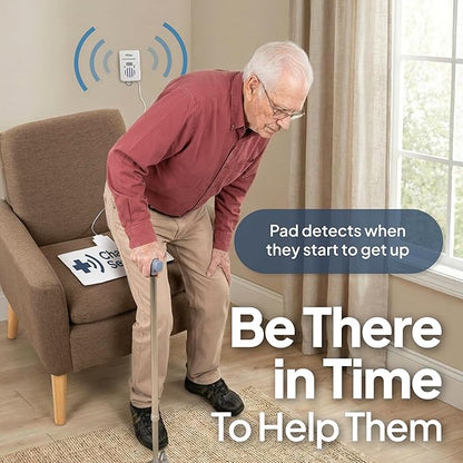 Smart Caregiver® Bed and Chair Exit Alarm System for Fall/Wandering Prevention – Know When They get up! Includes Monitor with 10in x 30in Bed Sensor Pad and 10in x 15in Chair Sensor Pad