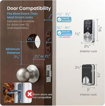 Lockly PIN Genie Pro Zeno Series Smart Lock, Keyless Entry Door Lock with Apple Home Key, Built-in Wi-Fi Keypad Deadbolt Locks for Front Door, App Remote Control, IP65 Weatherproof, Easy Installation