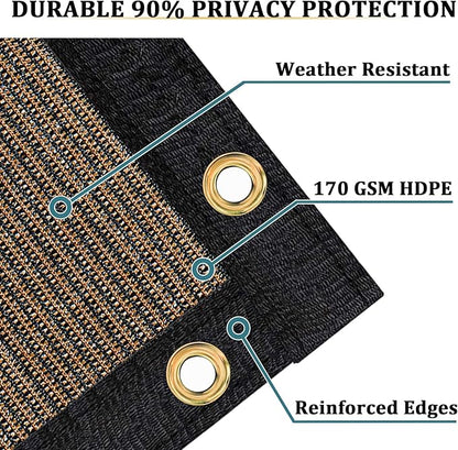 Shade&Beyond 5'x29' Brown Privacy Screen Fence Cover 170 GSM Fencing Mesh Fence Panel for Wall Garden Yard Backyard Indoor Outdoor Home Decoration