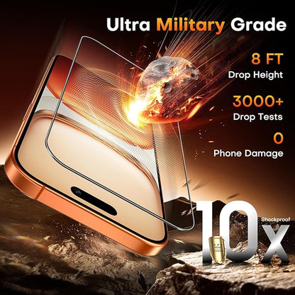 TOCOL for iPhone 17 Pro Screen Protector/iPhone 16 Pro Sceen Protector 6.3 Inch 9H Hardness Military Grade Shatterproof HD Tempered Glass for Full Coverage Protection 2 Pack