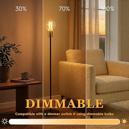 Globe Edison LED Light Bulb, Vintage Decorative Dimmable Bulb, Small Round Glass Cover, 3.5W Low Lumen Eye-Caring Soft Dim Lighting for Mood(Not Daylight White), E26 Medium Base, Clear RN G80
