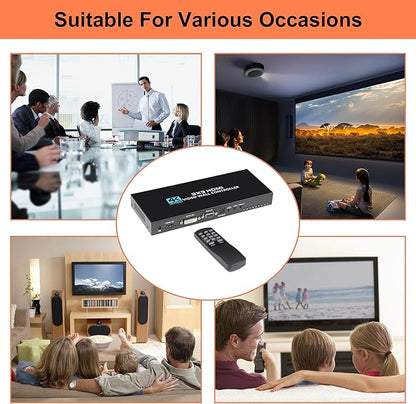 4K Seamless Splicing TV Wall Processor - HDMI & DVI Input, 1080P HDMI Video Image Processor with RS232, Support 180Rotate, 1x2 to 3x3 Configurations