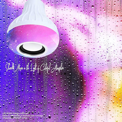 BSOD LED RGB+White Bulb Light Smart Bluetooth Music Audio Speaker Changing Color Lamp Shower Head with Remote for Living Room Bathroom