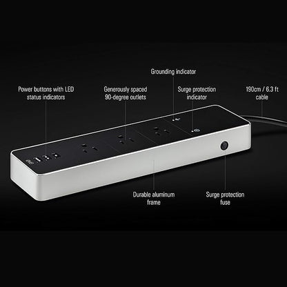 Eve Energy Strip - Smart Triple Outlet & Power Meter for Apple Home, Built-in Schedules & Switches, Surge Protection, overcurrent Protection, overvoltage Protection, Energy metering