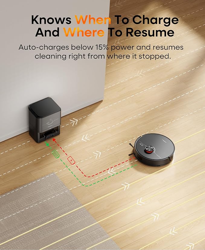 Robot Vacuum and Mop Combo with Self-Emptying, Robotic Vacuum Cleaner 7000Pa & LiDAR Navigation, 180 Mins,90 Days Capacity, Home Mapping, for Pet Hair/Hard Floors/Carpets, App/Alexa Control